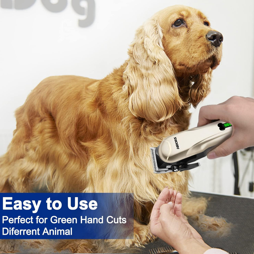 Dog Clippers for Thick Coats, Low Noise Cordless Professional Heavy Duty Grooming Kit, Pet Hair Clippers, Shaver for Small Large Dogs Cats