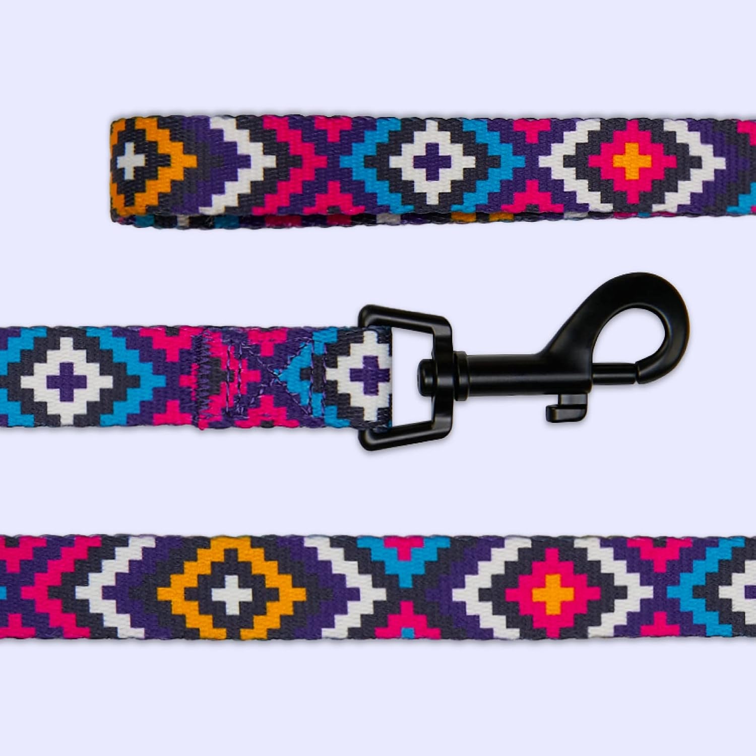 Dog Leash Durable Pet Leash for Walking Training Running for Small, Medium and Large (Ethnic Pattern, Purple, L)