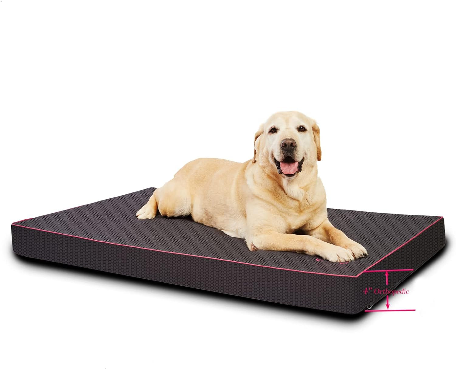 Dog Beds for Medium Dogs Orthopedic Dog Bed Memory Foam Dog Mat Removable Washable Cover Grey Plush Flannel Fleece Pet Bed Nonskid Bottom