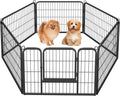 Yaheetech 24" H 6-Panel Extra Wide Dog Playpen W/Door for Indoor Outdoor | Heavy Duty Metal Frame, Secure Latch Gate, Tool-Free Assembly, Portable for Yard RV Camping, Ideal for Small & Medium Pets