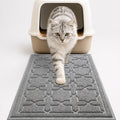 Cat Litter Mat, Easy Clean Trapping PVC Mat, 35.4" X 23.6", Waterproof Backing, Non Slip Bottom, Scatter Control Pad for Litter Box, Dark Grey